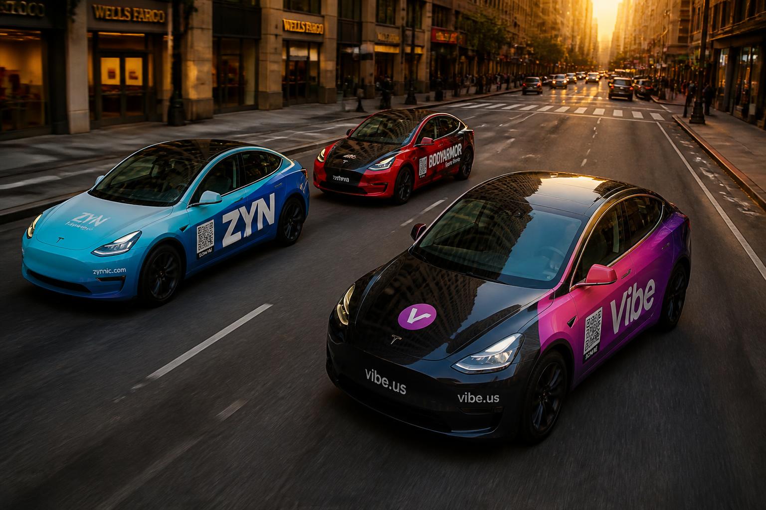 Fleet of branded vehicles
